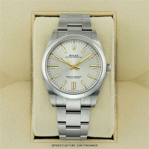 silver rolex mens|rolex oyster perpetual 41mm silver.